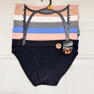 Lady Princess Seamless High-Waist Panty - Black & Assorted Colors (7-Pack)